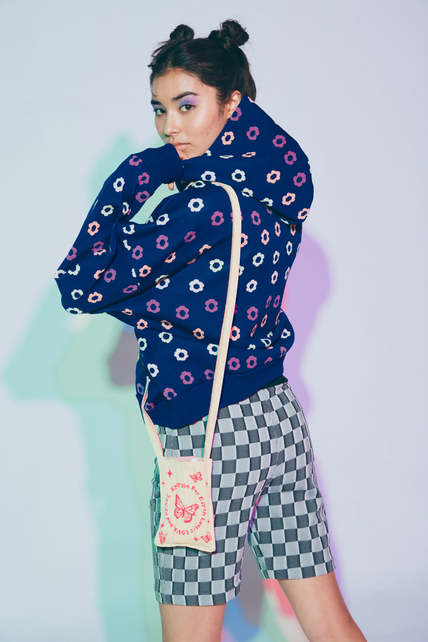 Ribbed Fitted Short | B&W / Checkered