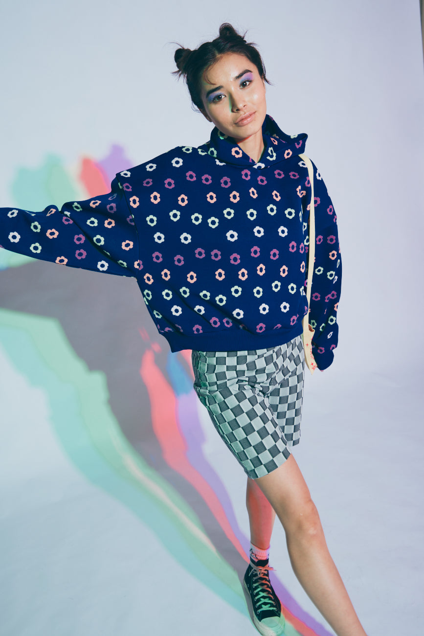 Ribbed Fitted Short | B&W / Checkered