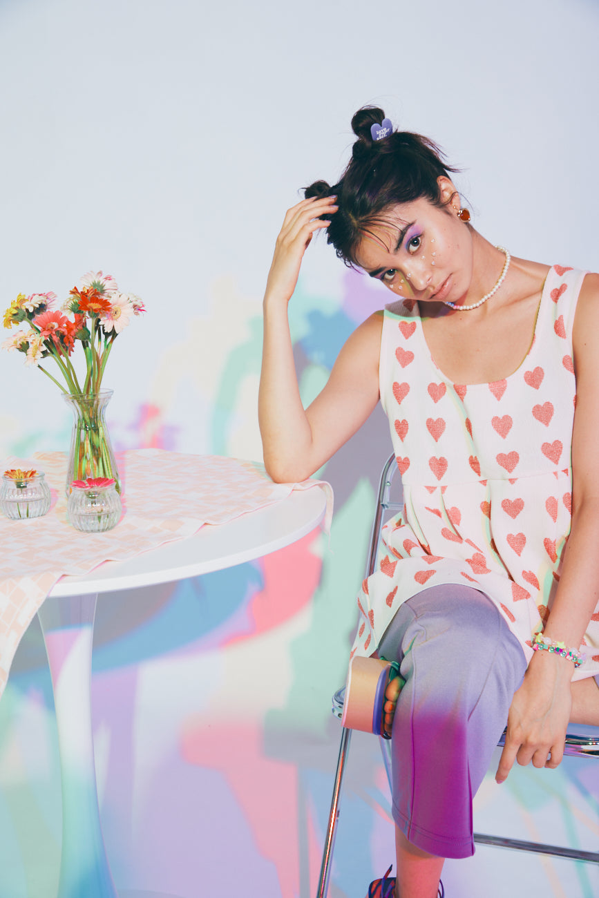 Knit Dress (2-Way) | Red / Hearts