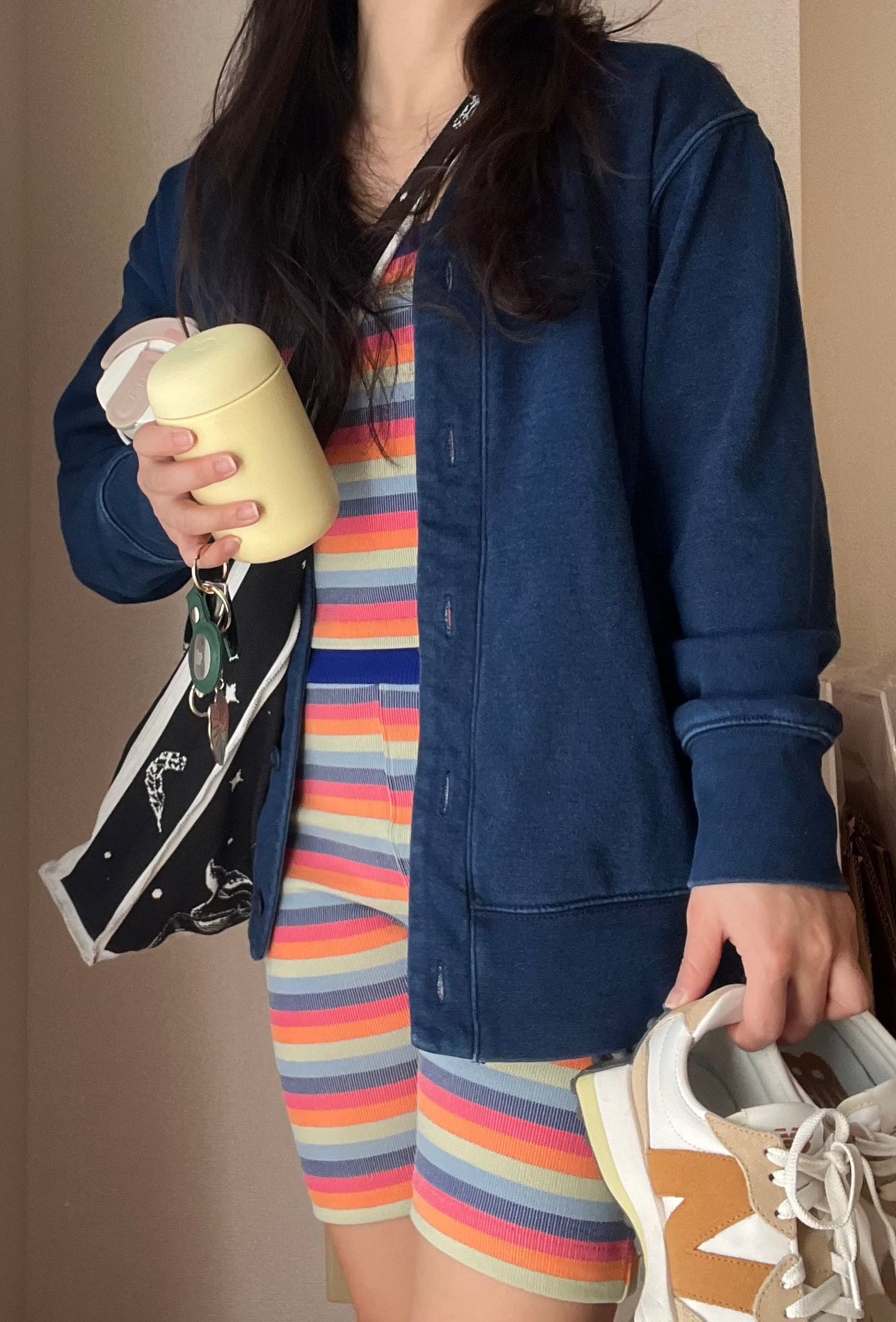 Ribbed Fitted Short | Rainbow / Stripe