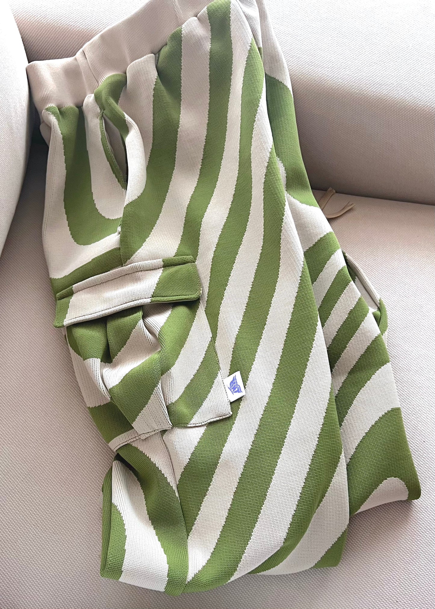 Knit Cargo Pant | Green / Waves