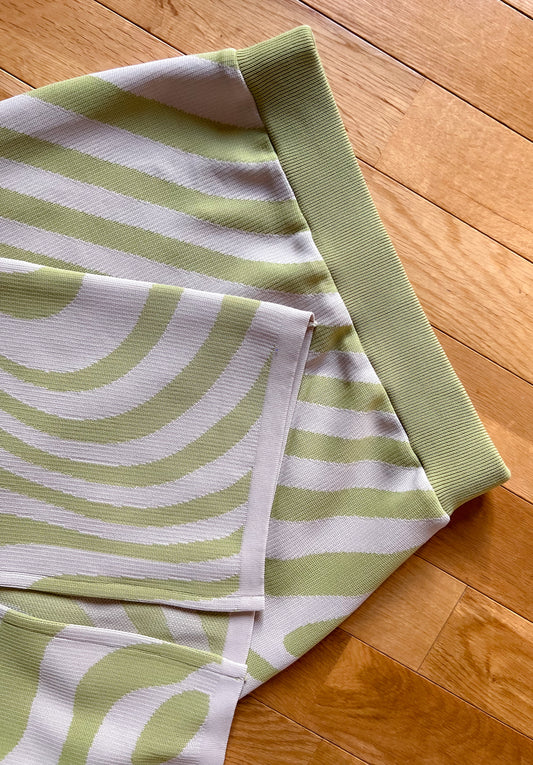 Knit Skirt | Green / Waves