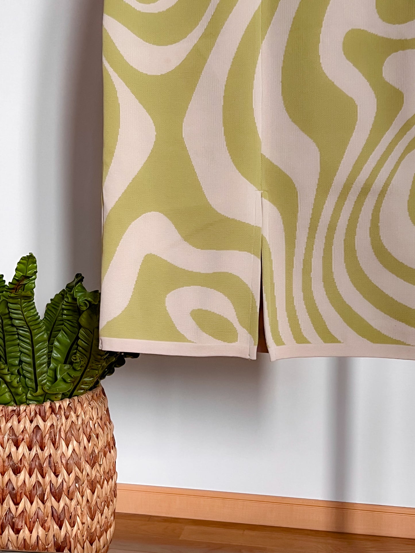 Knit Skirt | Green / Waves