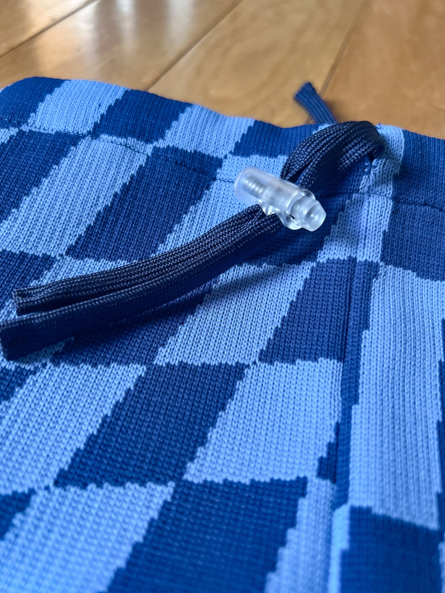 Knit Cargo Pant | Blue / Wavy Check