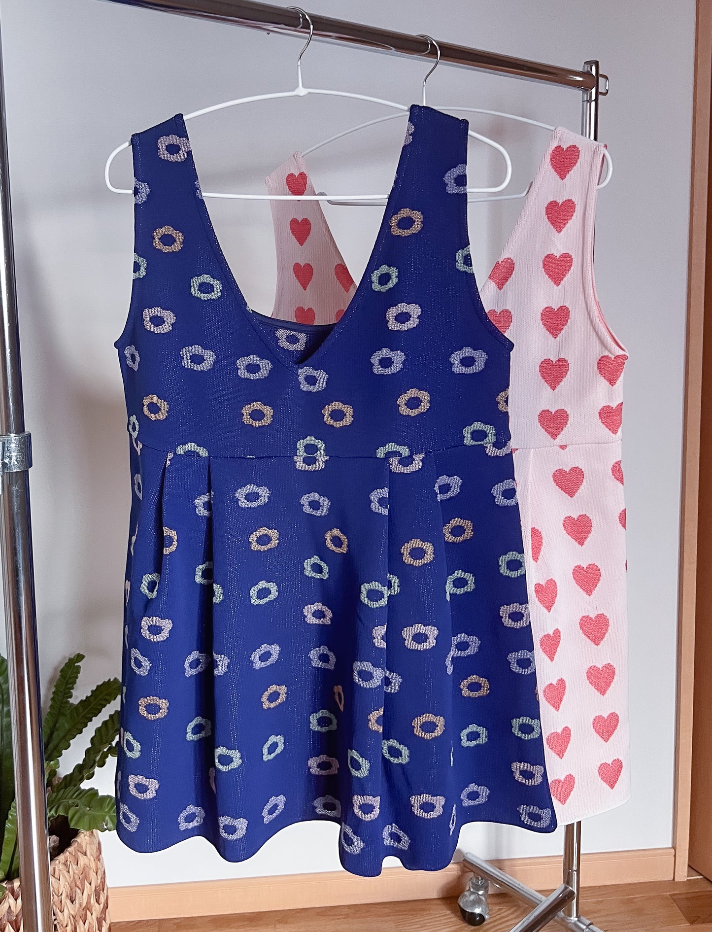 Knit Dress (2-Way) | Navy / Multi