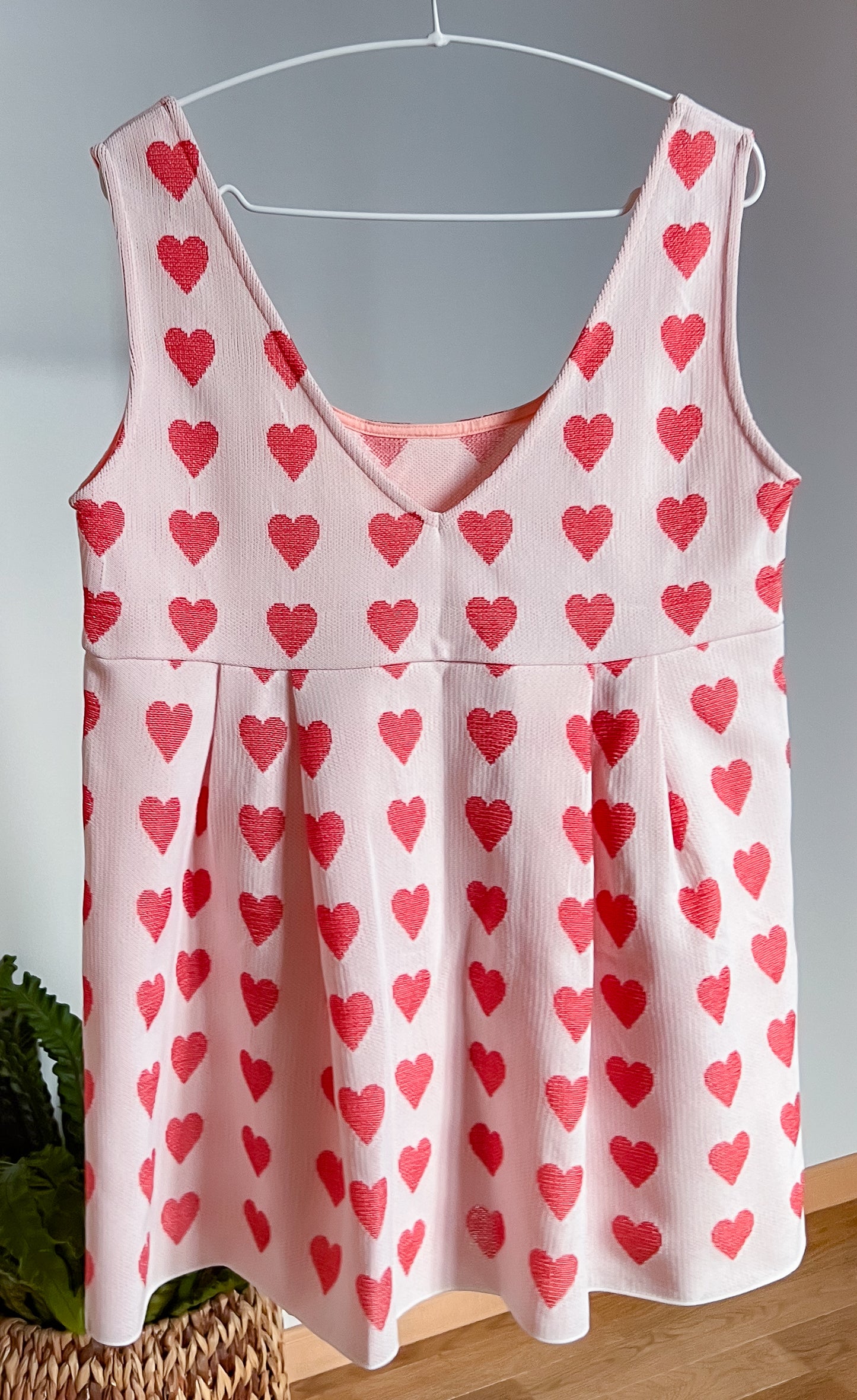 Knit Dress (2-Way) | Red / Hearts