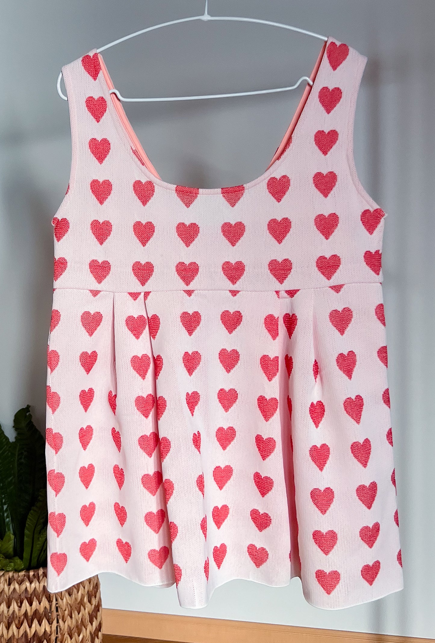 Knit Dress (2-Way) | Red / Hearts