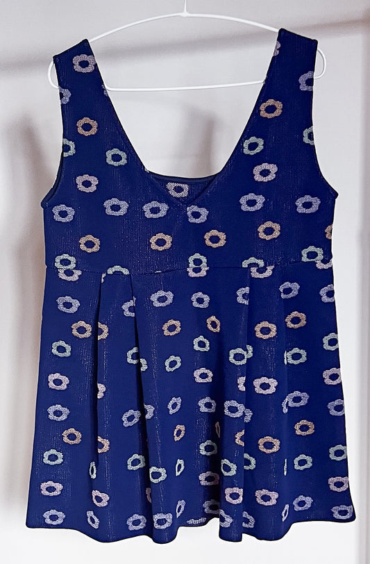 Knit Dress (2-Way) | Navy / Multi