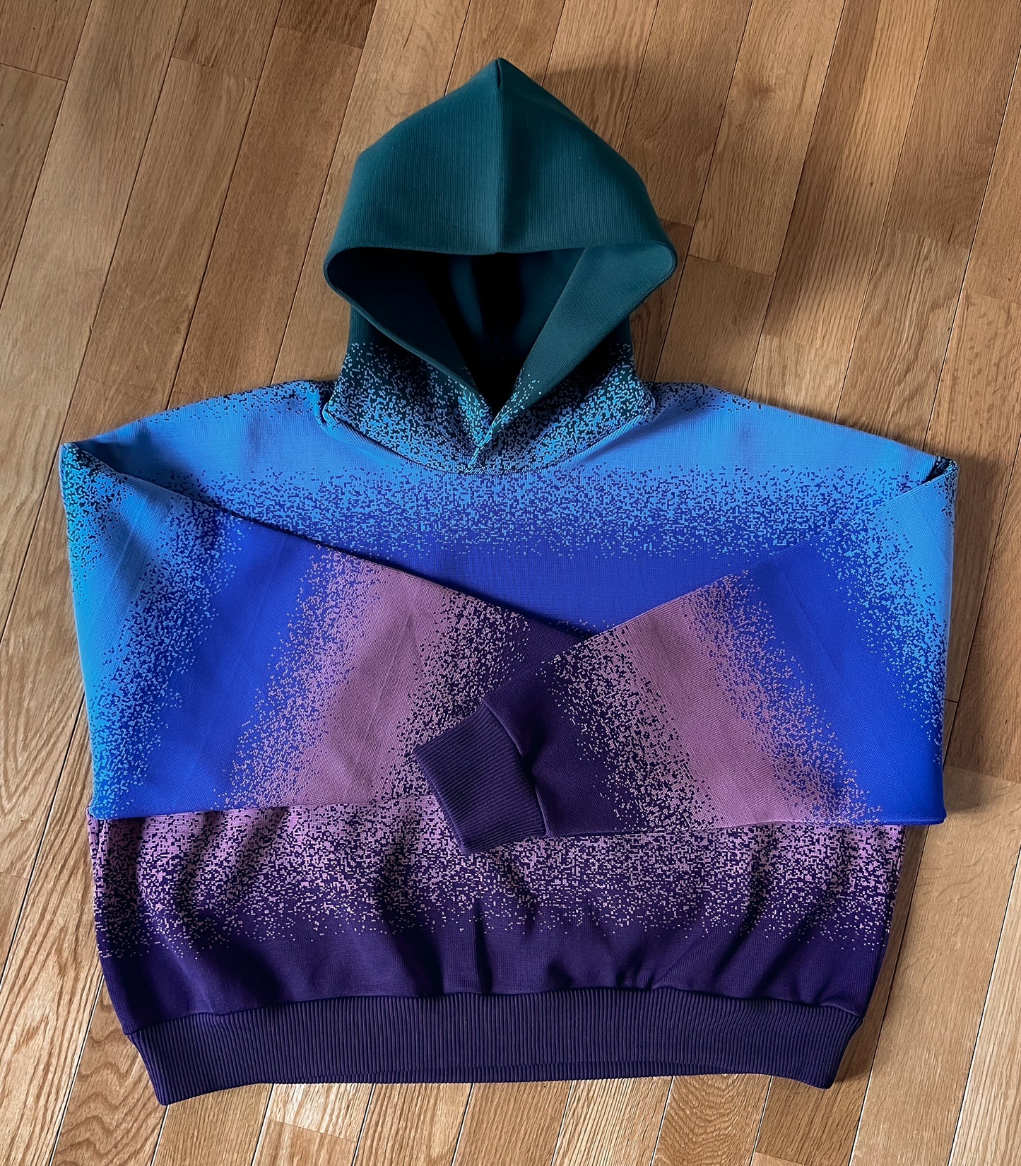 Cropped Boyfriend Knit Hoodie | Multi / Gradient