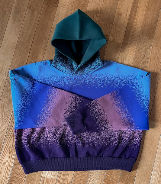 Cropped Boyfriend Knit Hoodie | Multi / Gradient